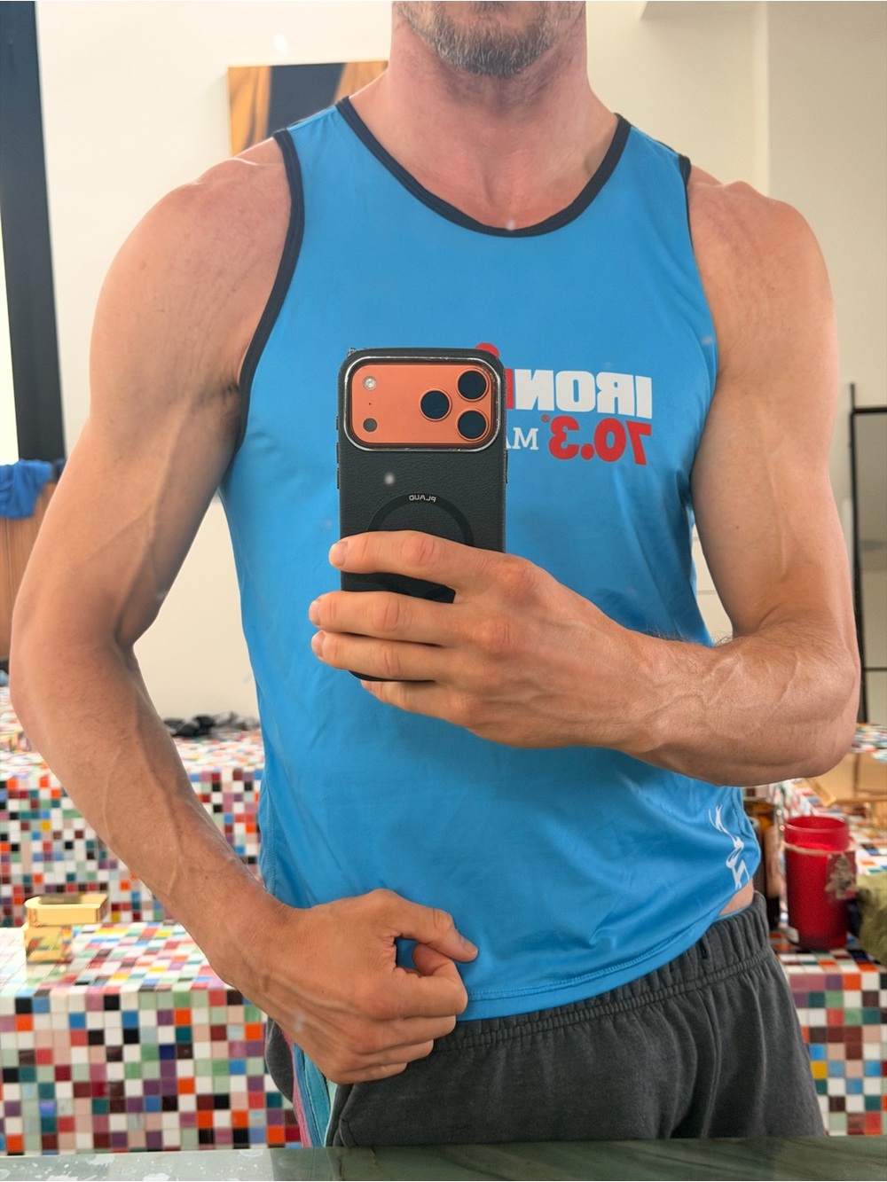 Zoot Blue Men's Athletic Tank with Contrast Trim